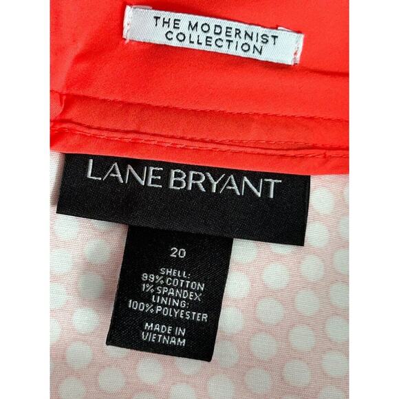 Lane Bryant Skirt The Modernist Collection Size 20 Orange White Polka Dot A-Line - Picture 8 of 11